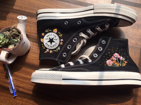 embroidered black converse