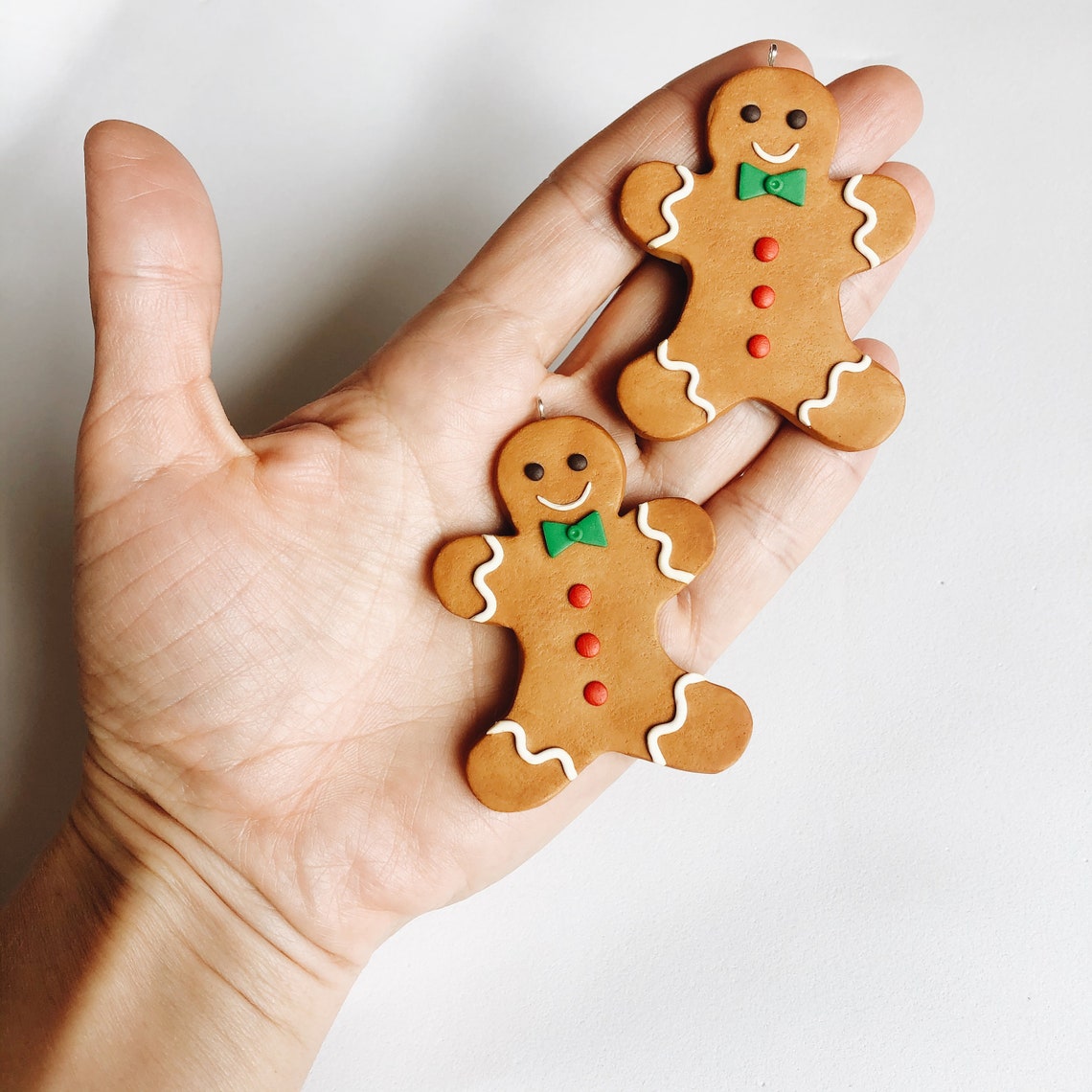 Polymer Clay Gingerbread man Christmas Ornament for the Etsy