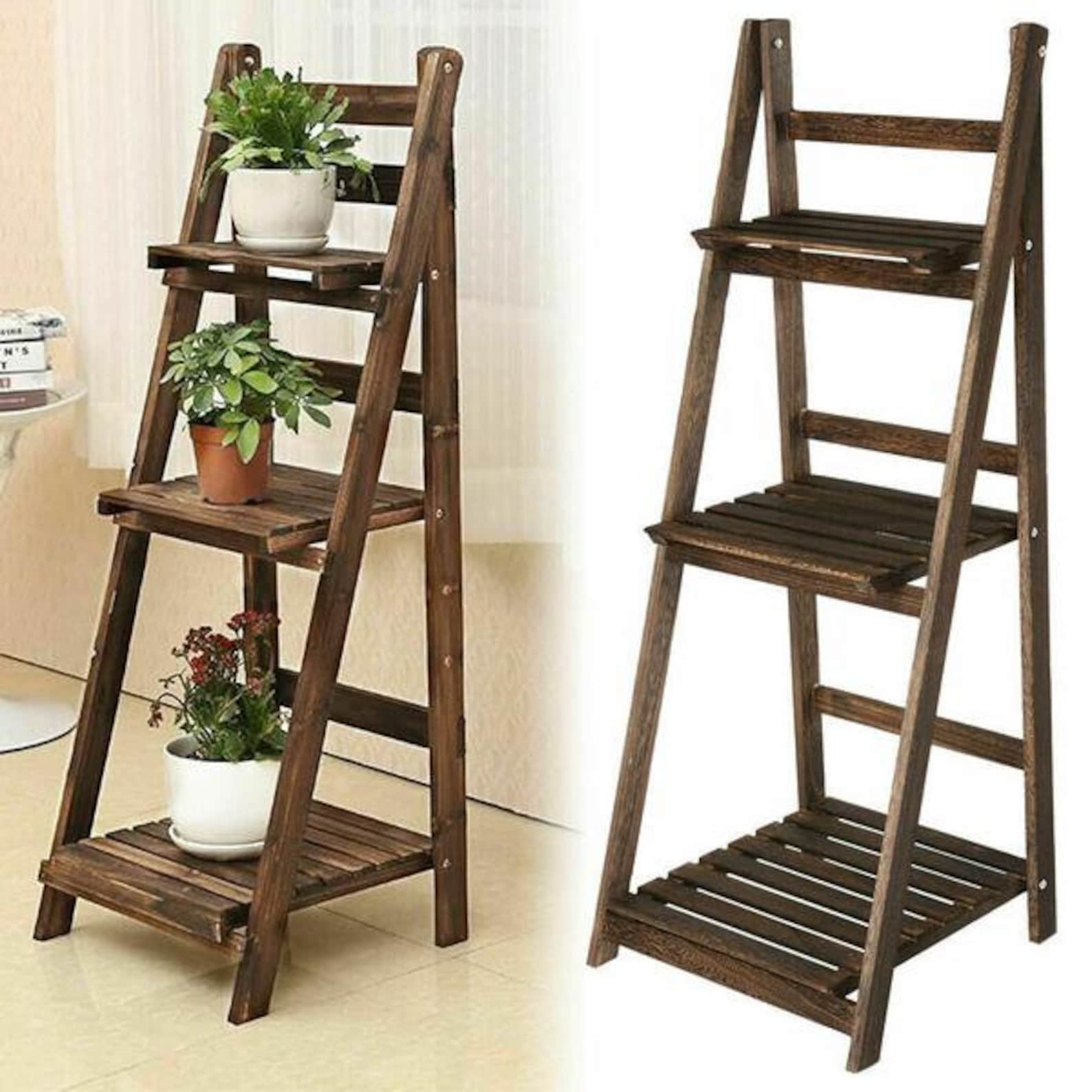 3 Tier Wooden Plant Stand Garden Flowerpot Shelf Sturdy | Etsy