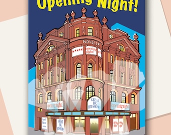 Opening Night Theatre Greetings Card, London West End