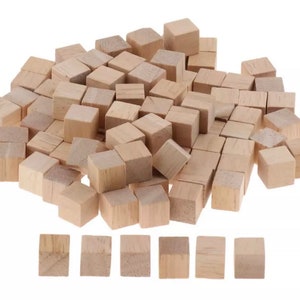 tiny wood box, tiny wooden blocks, math manipulatives, ABC blocks, blank wood cubes,  1 cm set of 100, Pretend Play, Craft Blocks, Blank