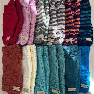 Hand Knitted Woollen Fingerless Gloves - Variety of Colours - Size Adult One Size