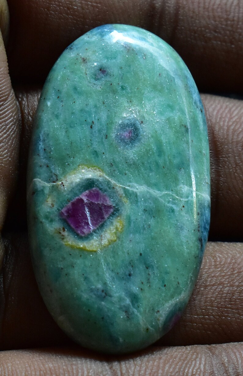 Top Quality Ruby Fuchsite Cabochon Semi Precious Gemstone Ruby Loose stone Fine Quality Jewelry Making Stone 45x24x5 ct 64 #M273