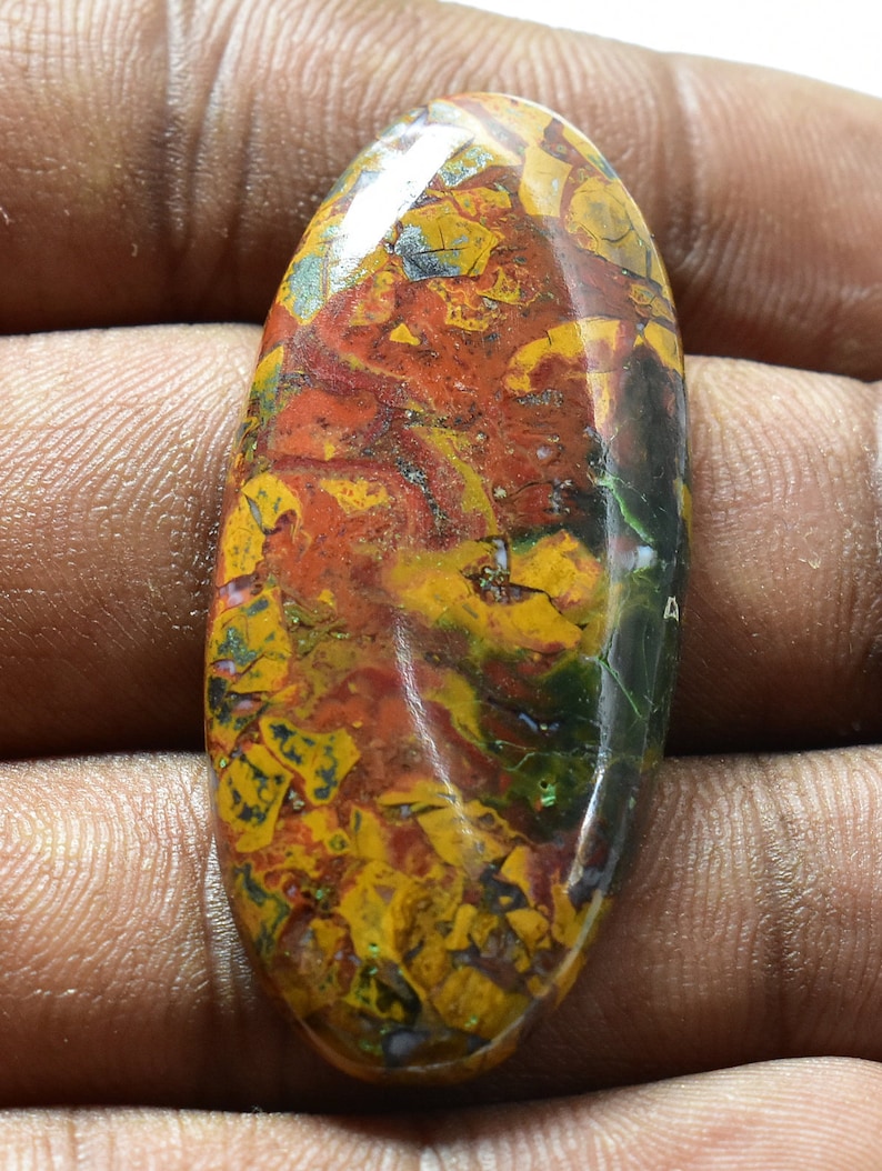 Natural Seam Agate Cabochon Semi Precious Cabochons loose stone jewelry stone Hand Polish Jewelry making 45x20x5 mm Ct 42 #M216