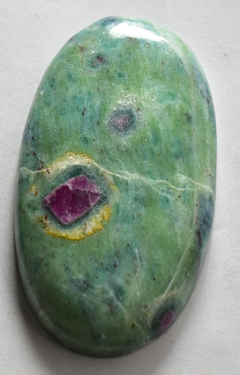 Top Quality Ruby Fuchsite Cabochon Semi Precious Gemstone Ruby Loose stone Fine Quality Jewelry Making Stone 45x24x5 ct 64 #M273