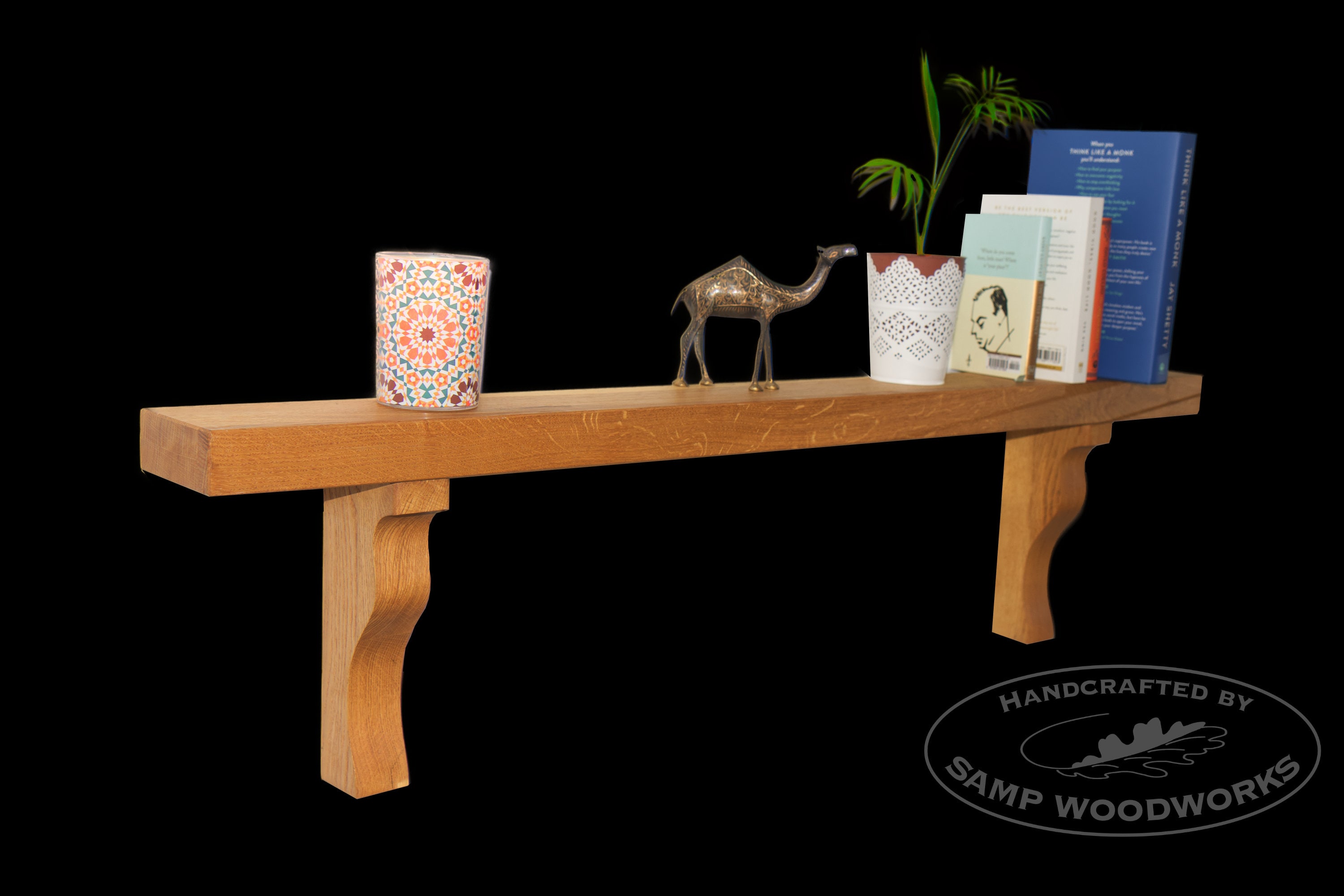Handmade Solid Oak Mantel Shelf with Corbels handmade by Sampwoodworks