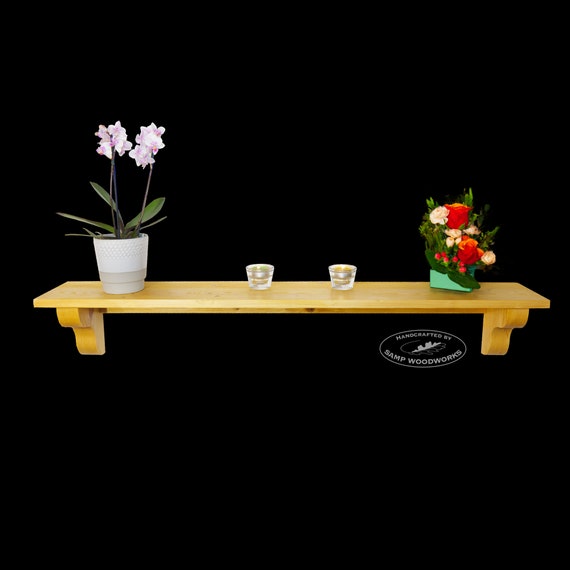 Handmade Wooden Mantel Shelf With Corbels Large 105 140cm Etsy UK