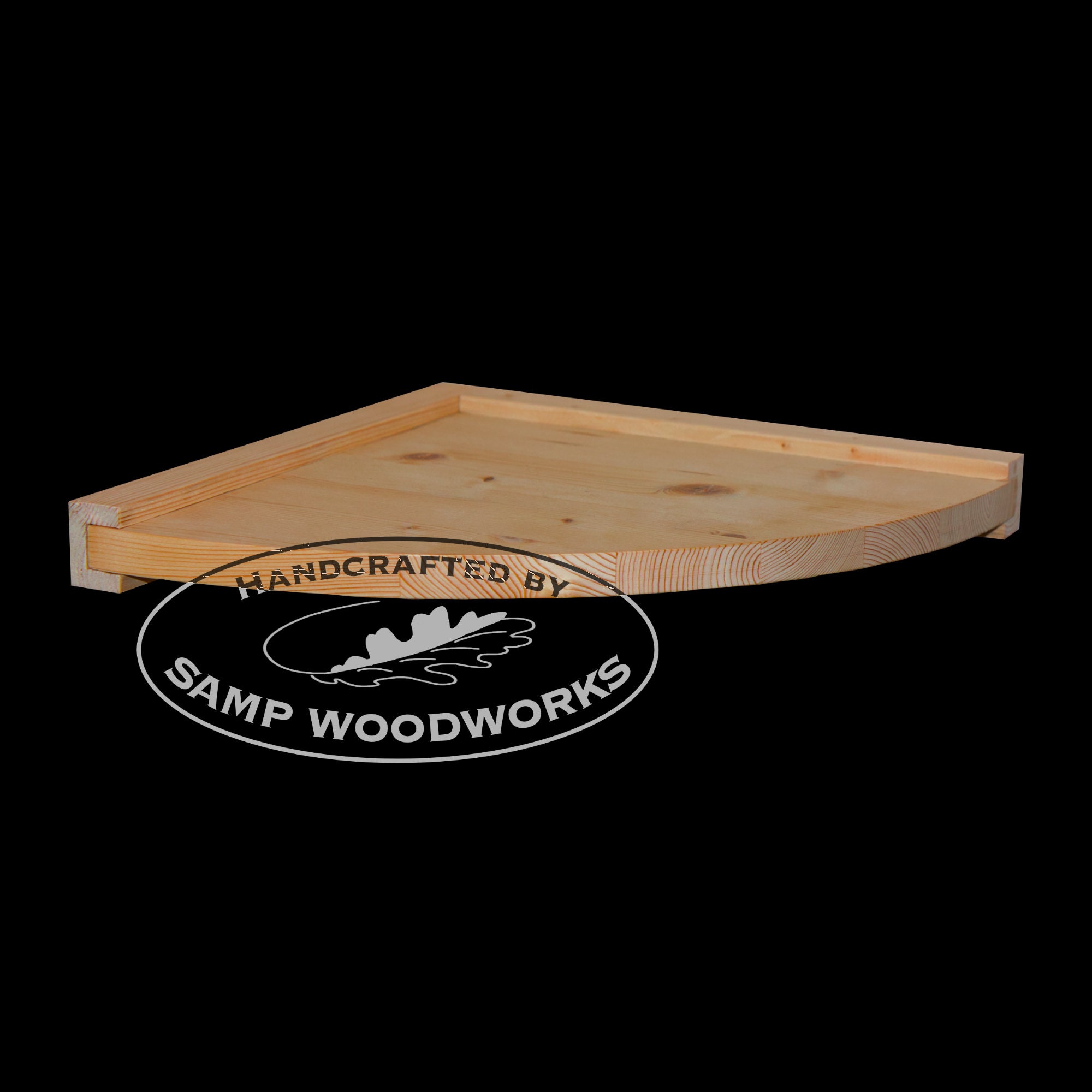 Floating Corner Shelf - Solid Wood -  FREEP&P handmade by Sampwoodworks