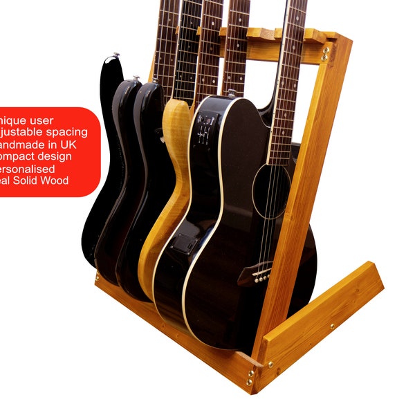 Adjustable Guitar Stand / holder - Multi -  Free Personalisation - Handmade