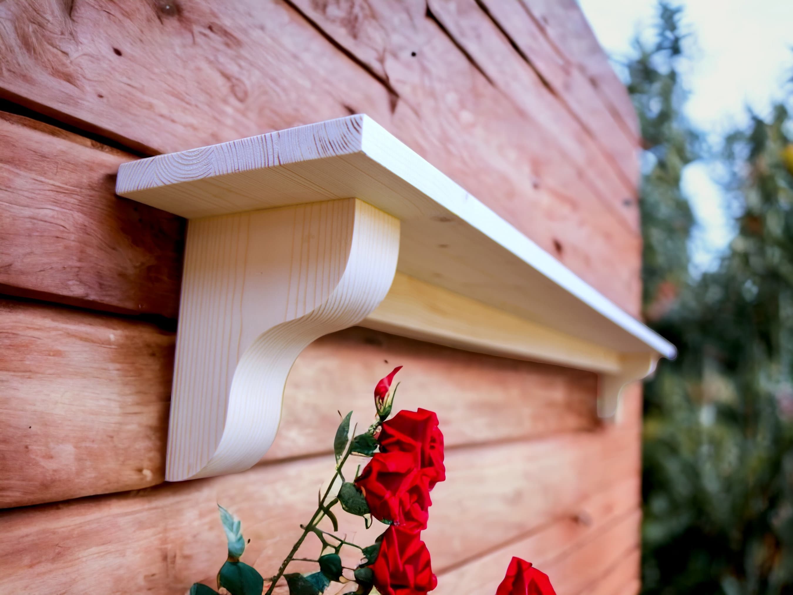 Handmade Solid Pine Mantel Shelf with Corbels - Unfinished Fireplace Mantle handmade by Sampwoodworks