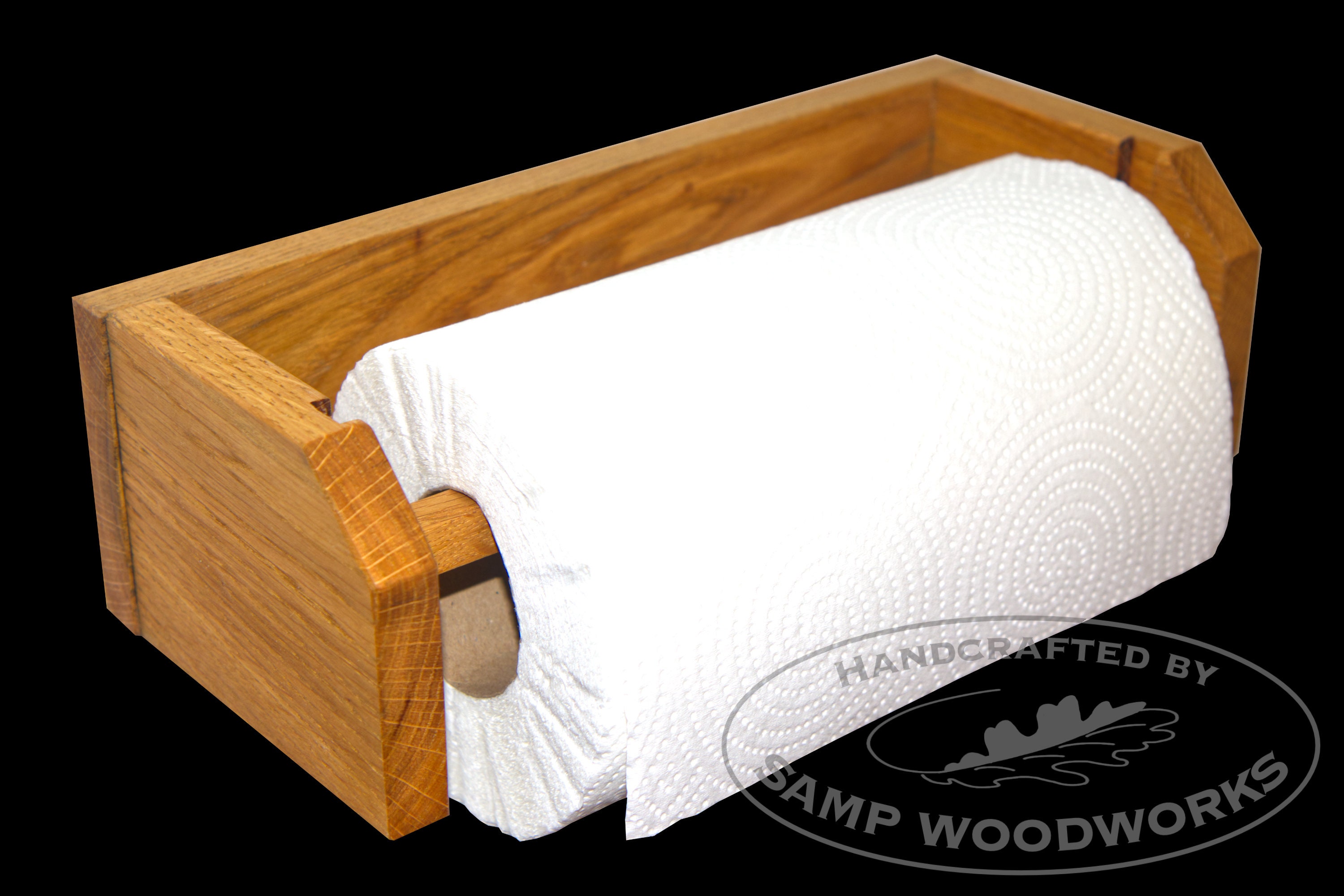 Oak Kitchen Roll Holder. handmade by Sampwoodworks