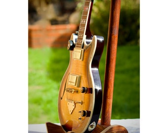 Customisable Wooden Guitar stand - SAMP SGS02 - Handmade - Free P&P