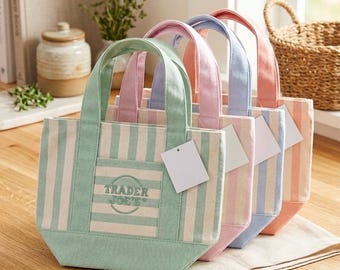 Trader Joe’s Mini Pastell Stripe Canvas Einkaufstasche