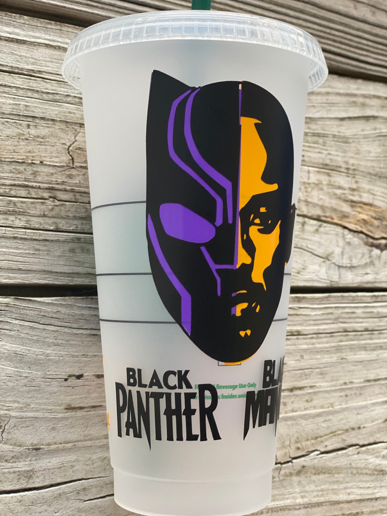 Kobe and Black Panther inspired Starbucks Cold Cup handmade Etsy