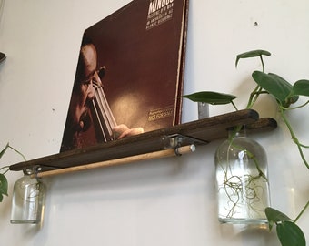 Wall Shelf With Plant Propagation/ Flower Bottles