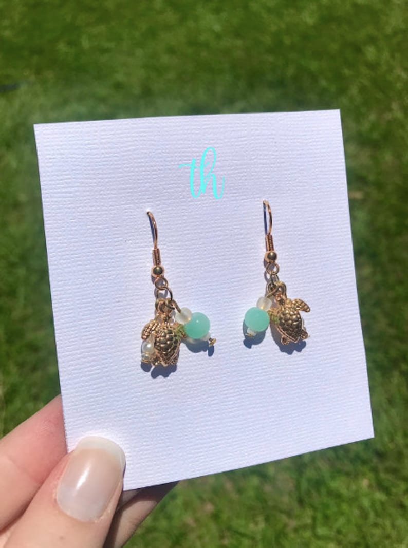 Cute Turtle Earrings Gold Animal Earrings Dainty Earrings Summer Earrings Boho Earrings Beach Earrings