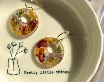 Australian Floral Earrings, Resin Native Flower Jewellery