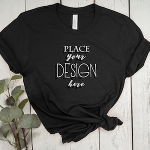 Black Bella Canvas 3001 Mockup | 2 Bella Canvas 3001 Flat lay Mockups | Bella Canvas 3001 Color Chart | Tshirt Mock Up | Tied knot tshirt