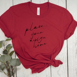 Canvas Red Bella Canvas 3001 Mockup | 2 Bella Canvas 3001 Flat lay Mockups | Bella Canvas 3001 Color Chart | Tshirt MockUp | Tied knot shirt