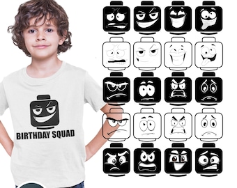 Building Block Face SVG, Toy Bin Labels, Playroom Organization (PNG Bundle)