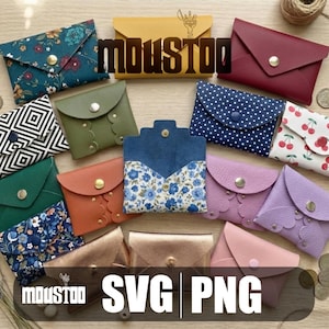 No Sew Coin Purse SVG | Faux Leather Wallet Template | Origami Coin Pouch Pattern | DIY Cricut & Laser Cut Files | Scrap Buster Keychain