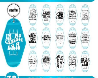 Retro Book Lover Motel Keychain Design | Bookish SVG PNG (Digital Download)