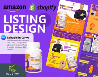 Amazon A+ Content Canva Template, EBC Design (Editable)