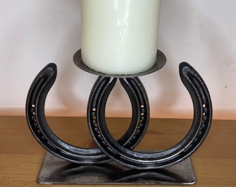 HORSESHOE CANDLE HOLDER | Rustic Candle Holder, Candle Stand