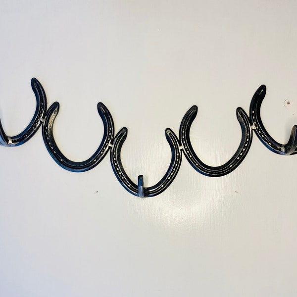 HORSESHOE COAT/HAT Rack | rustic coat rack, horseshoe rack, door hooks, 3 hook hanger