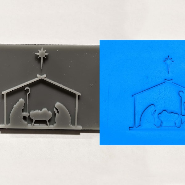 Nativity Scene Soap Stamp, 3"x2"