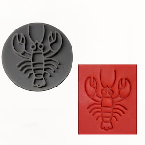 Lobster 45mm or 57mm Round Soap Stamp, 1.77&quot; or 2.25&quot;