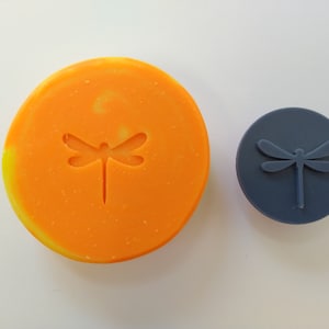 Dragonfly 45mm or 57mm Round Soap Stamp, 1.77&quot; or 2.25&quot;