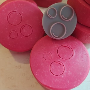 Bubbles 45mm or 57mm Round Soap Stamp, 1.77&quot; or 2.25&quot;