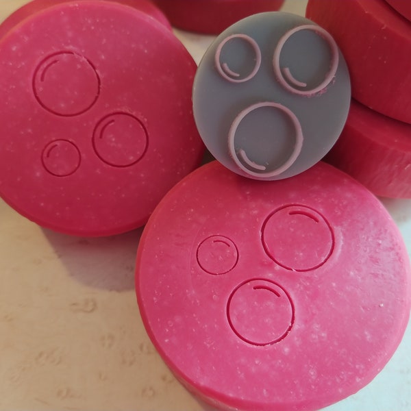 Bubbles 45mm Round Soap Stamp, 1.77"