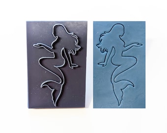 Mermaid Stamp, 3"x2"