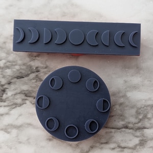 Lunar Phase Soap Stamp, 1.77&quot; Round or 3&quot;x0.75&quot;