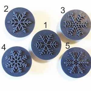 Sello de jabón redondo de 45 mm con forma de copo de nieve, 1,77&quot;