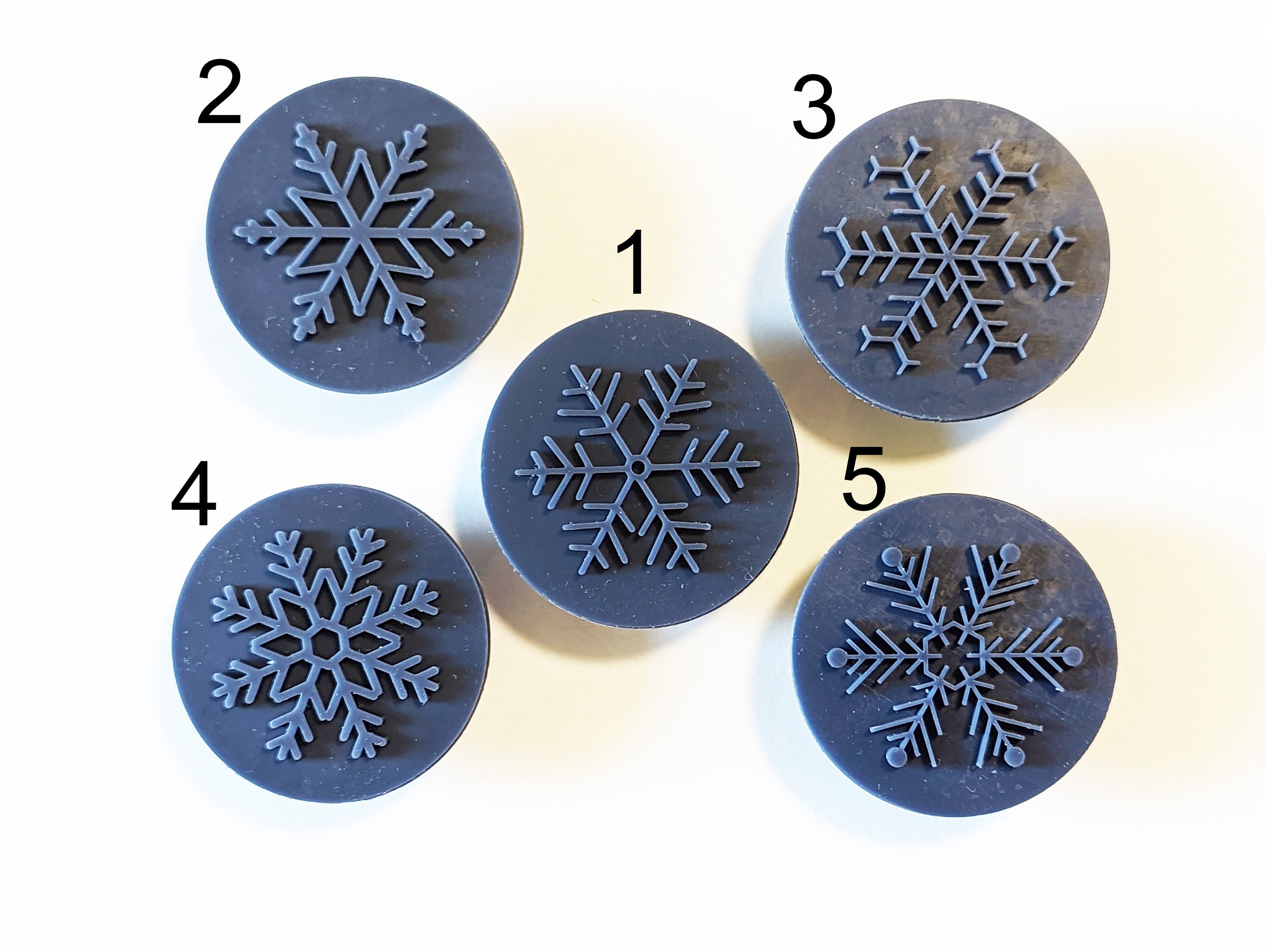 Snowflake 45mm Round Soap Stamp, 1.77"