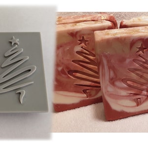 Swirl Christmas Tree Soap Stamp, 3"x2"