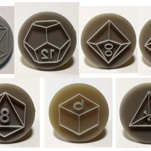 D&D Polyhedral Dice 45mm Round Soap Stamp, 1.77&quot;