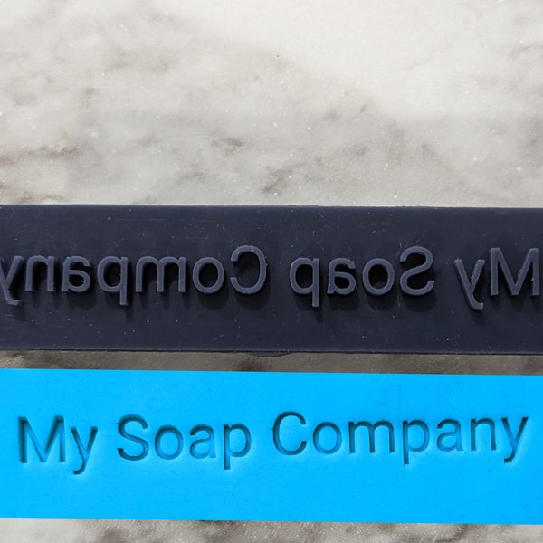 Custom Side Text Soap Stamp, 3"x3/4"
