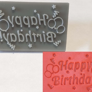 Happy Birthday Soap Stamp, 3"x2"