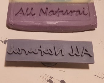 Texte latéral « All Natural » Soap Stamp, 3"x3/4 »