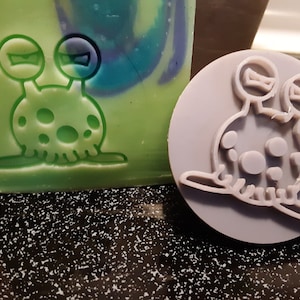 Alien Monster 45mm or 57mm Round Soap Stamp, 1.77" or 2.25"