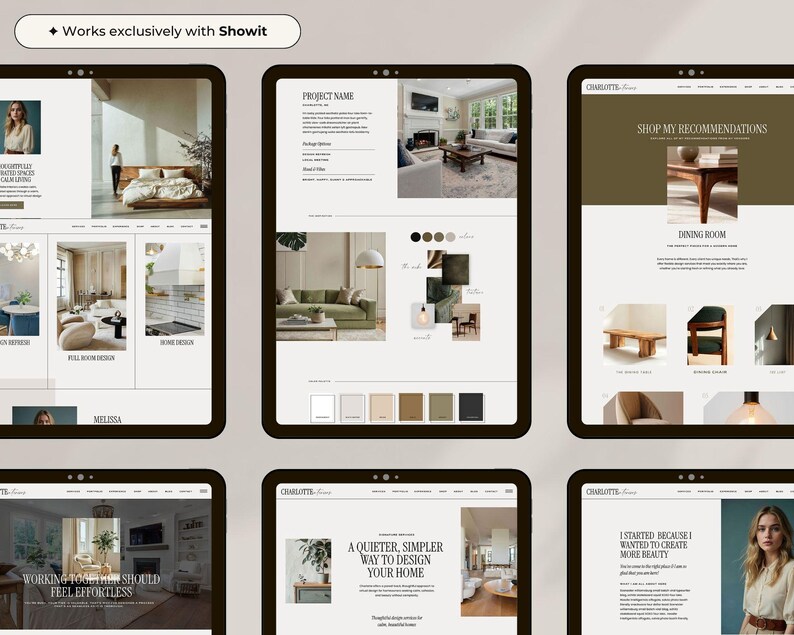 Showit Website Template for Interior Designers | Minimal Interior Design Website | Luxury Service Business Website image 5