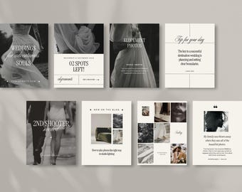 Plantilla de publicación de Instagram para fotógrafos: Retrato editable en Canva (50 publicaciones)
