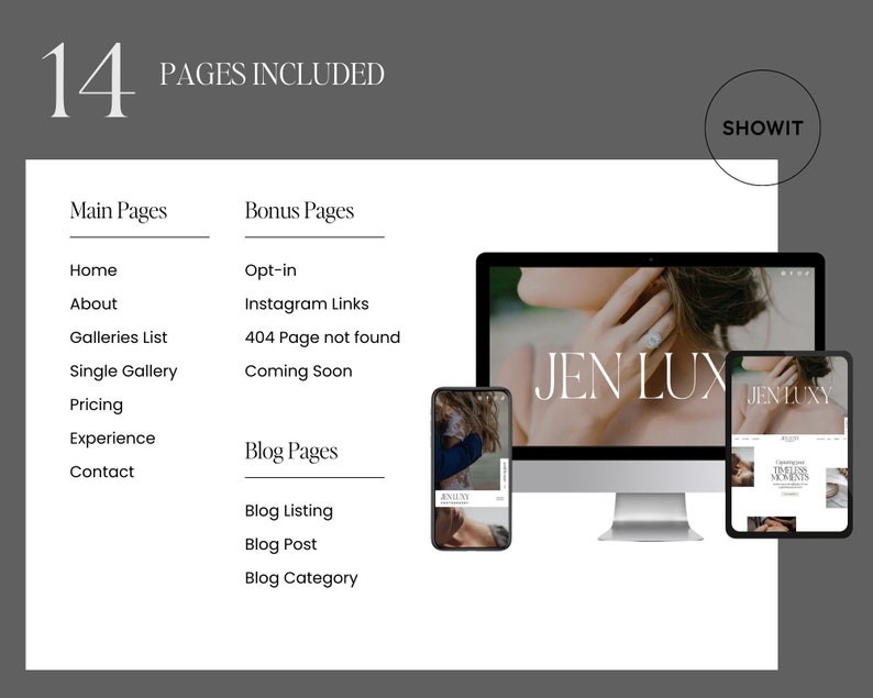Showit Website Template, Luxury Photographer Website Template, Wedding Photographer Website, Editorial Website, Showit Template image 2