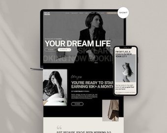 Showit website template for coach, Showit Website Template, Website Template Luxury, Showit template course creator,  website template