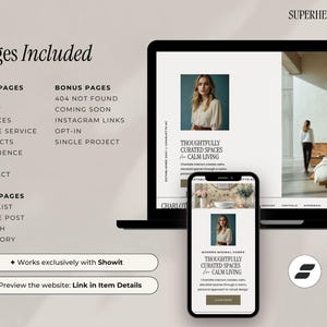 Showit Website Template for Interior Designers | Minimal Interior Design Website | Luxury Service Business Website image 6