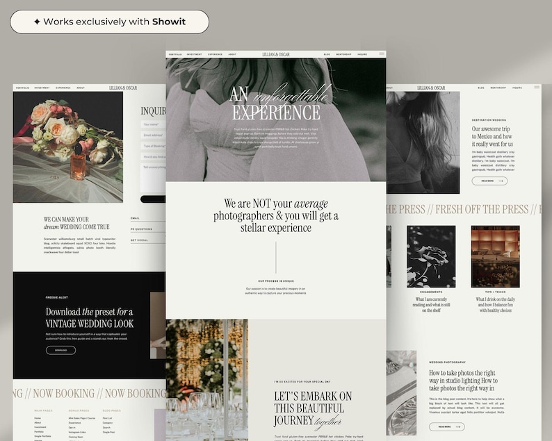 Plantilla de sitio web Showit para fotógrafos / Plantilla de sitio web de fotografía moderna / Sitio web de portafolio imagen 4